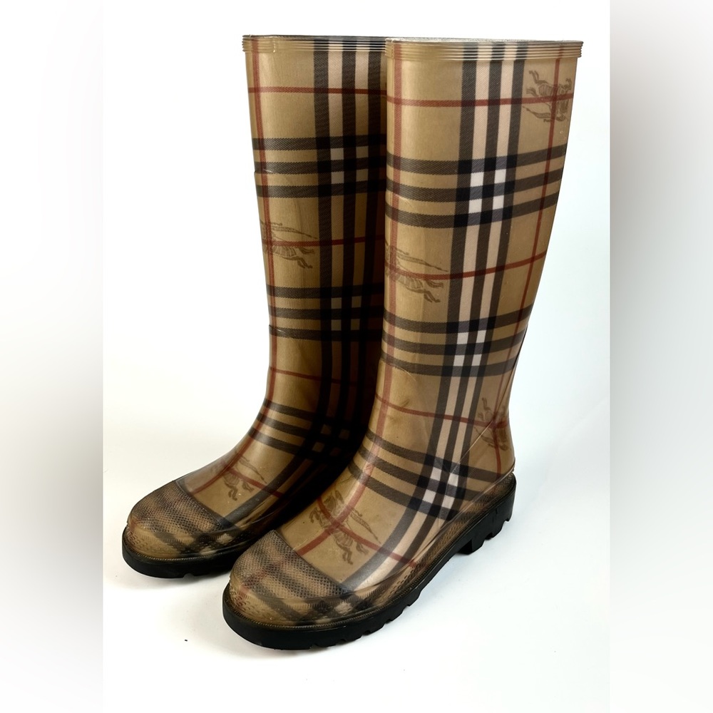 Burberry Nova Check Rubber Rain Boots